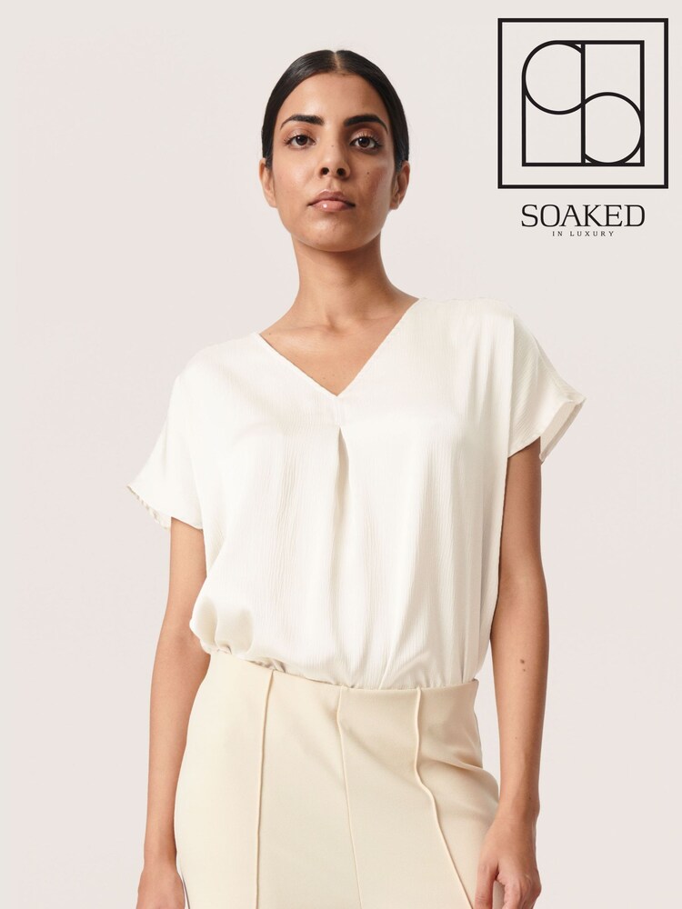 Soaked in Luxury Ioana Short Sleeve V-Neck Blouse - Image 7 of 7