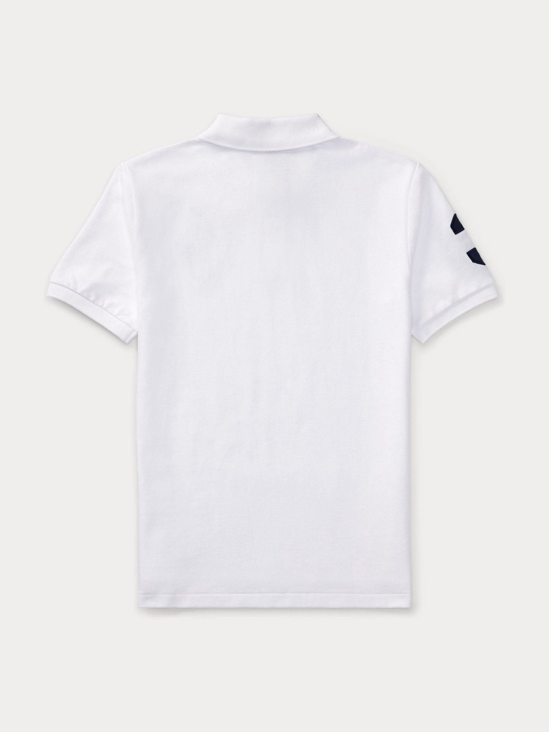 Buy Polo Ralph Lauren White Pique Varsity Logo Polo Shirt from