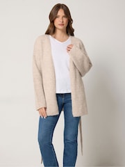M&Co Natural Belted Long Sleeve Cardigan - Image 1 of 6