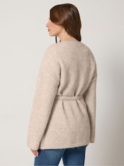M&Co Natural Belted Long Sleeve Cardigan - Image 3 of 6