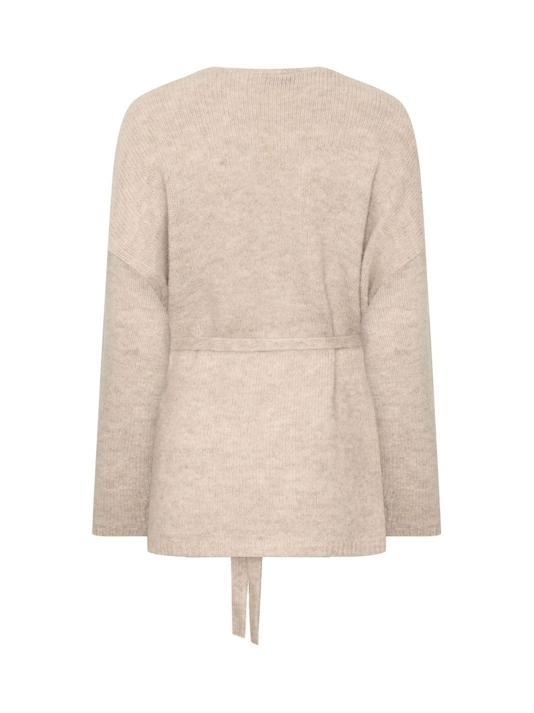 M&Co Natural Belted Long Sleeve Cardigan - Image 6 of 6 M&Co Natural Belted Long Sleeve Cardigan - Image 6 of 6