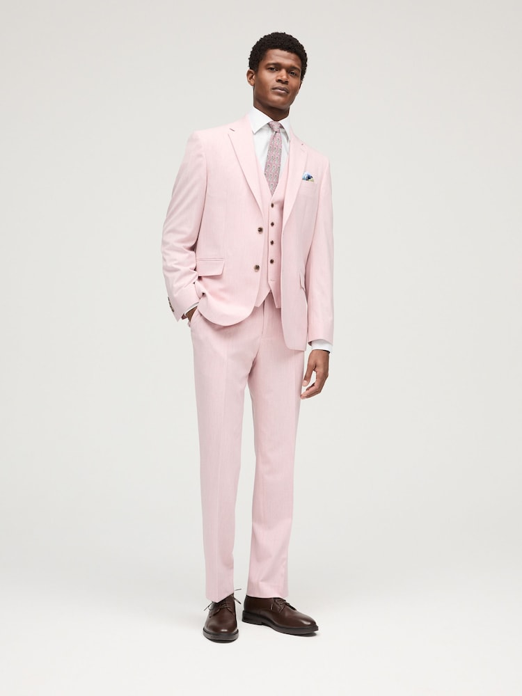 Pink Regular Fit Motionflex Stretch Suit Trousers - Image 2 of 9 Pink Regular Fit Motionflex Stretch Suit Trousers - Image 2 of 9