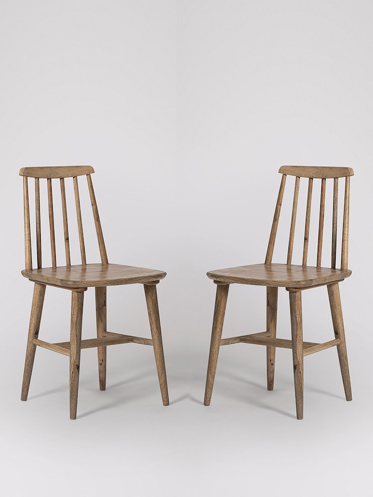 Swoon Light Brown Ollie Mango Wood Dining Chair - Image 2 of 6 Swoon Light Brown Ollie Mango Wood Dining Chair - Image 2 of 6