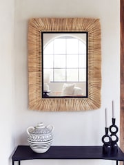 French Connection Mid Natural Jute Mirror - Image 1 of 4