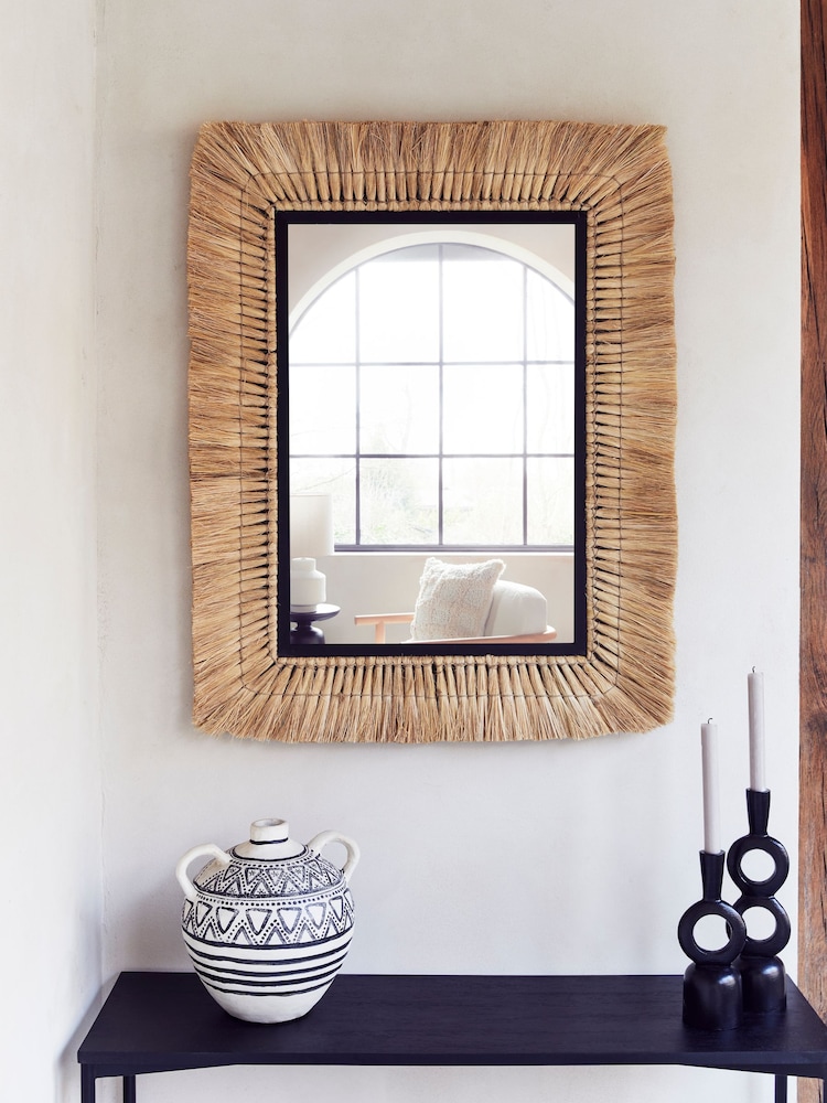 French Connection Mid Natural Jute Mirror - Image 1 of 4 French Connection Mid Natural Jute Mirror - Image 1 of 4