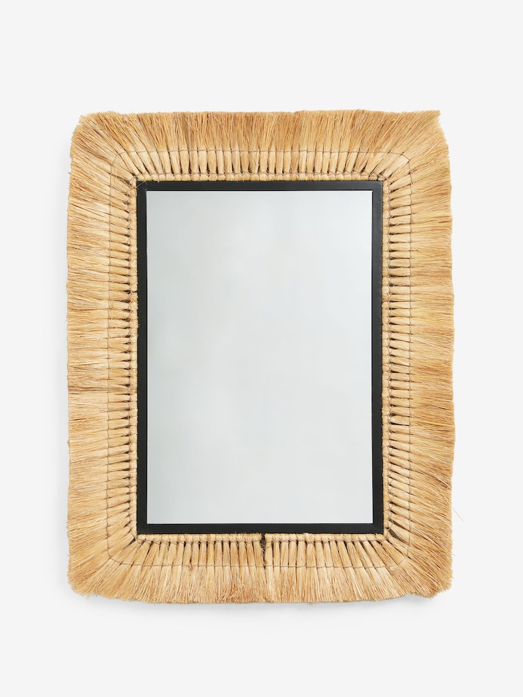 French Connection Mid Natural Jute Mirror - Image 2 of 4 French Connection Mid Natural Jute Mirror - Image 2 of 4