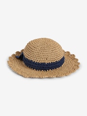 Neutral/Black Scalloped Edge Hat (1-10yrs) - Image 1 of 2