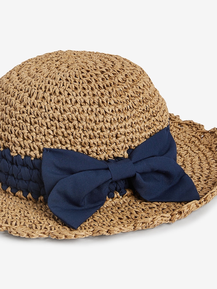 Neutral/Black Scalloped Edge Hat (1-10yrs) - Image 2 of 2