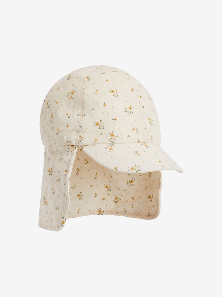 Cream Floral Legionnaire Hat (3mths-10yrs) - Image 1 of 2