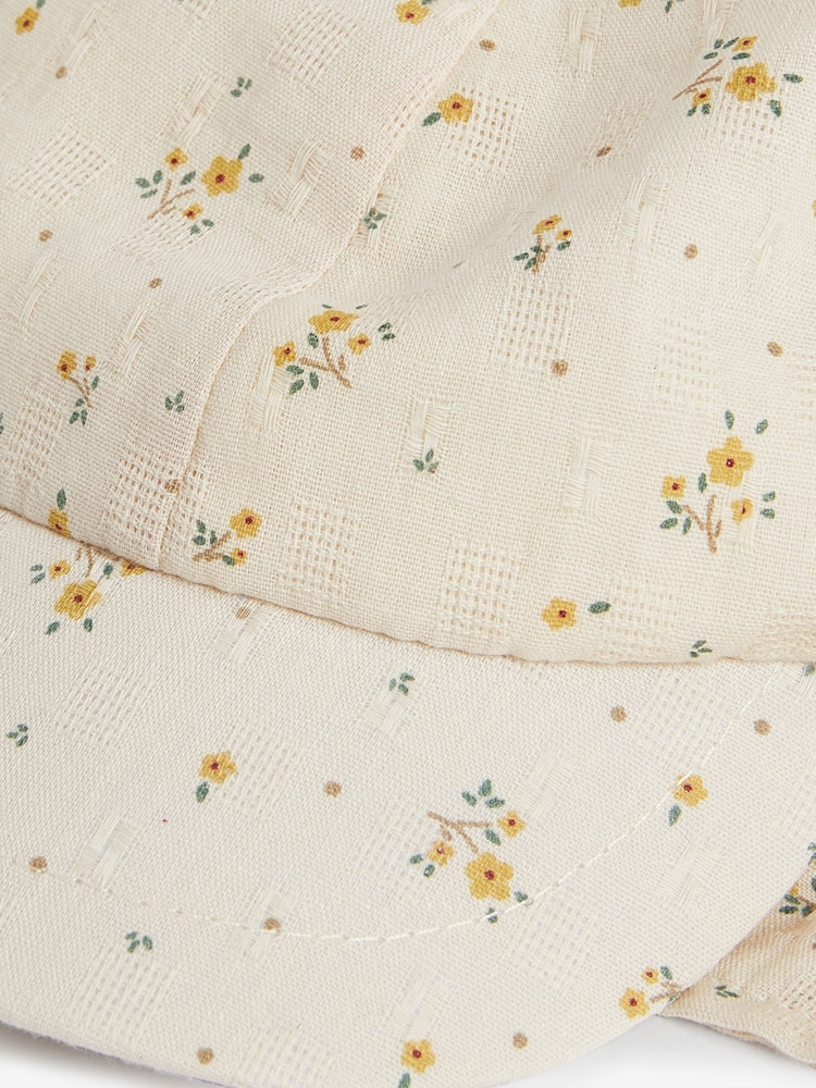 Cream Floral Legionnaire Hat (3mths-10yrs) - Image 2 of 2