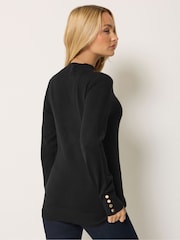 M&Co Black Button Detail Turtle Neck Jumper - Image 3 of 6