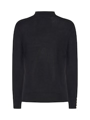 M&Co Black Button Detail Turtle Neck Jumper - Image 6 of 6
