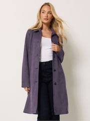 M&Co Purple Faux Suede Midi Coat - Image 2 of 6