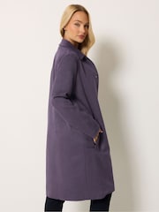 M&Co Purple Faux Suede Midi Coat - Image 3 of 6