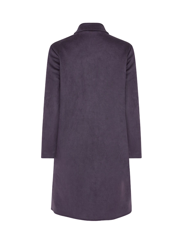 M&Co Purple Faux Suede Midi Coat - Image 6 of 6
