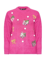 M&Co Pink Petite Novelty Sequin Jumper - Image 5 of 6