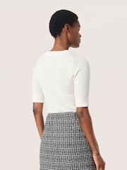 Soaked in Luxury Spina Short Sleeve Rib Knit  Pullover T-shirt - Image 2 of 6