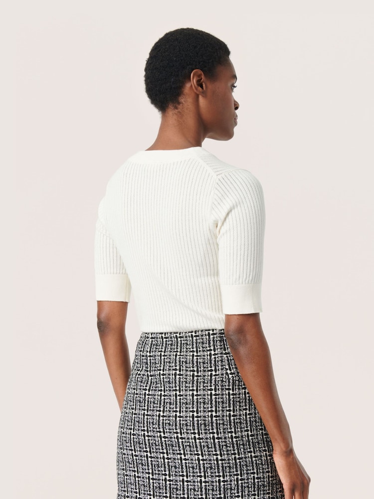 Soaked in Luxury Spina Short Sleeve Rib Knit  Pullover T-shirt - Image 2 of 6