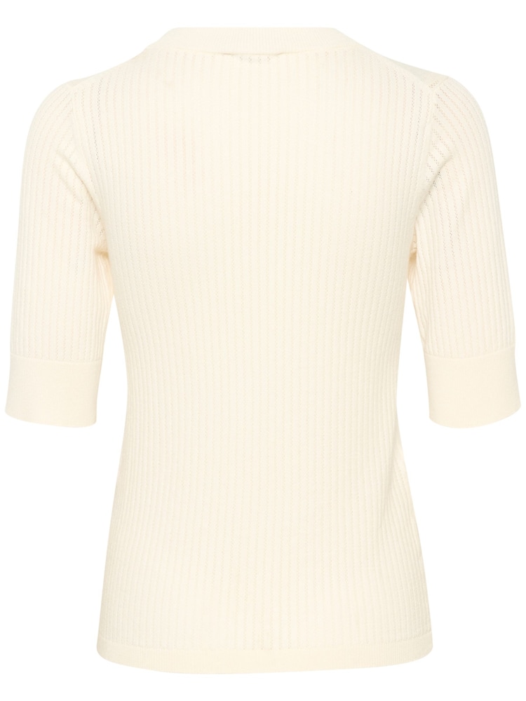 Soaked in Luxury Spina Short Sleeve Rib Knit  Pullover T-shirt - Image 6 of 6