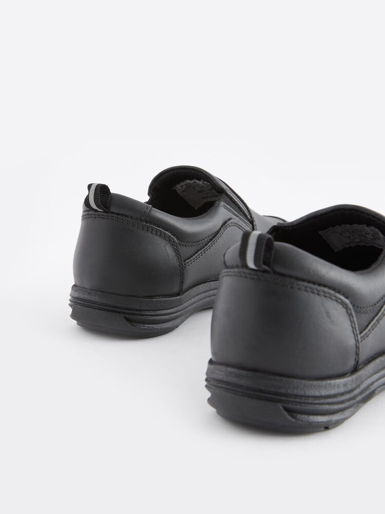 Black Standard Fit (F) School Leather Loafers - Image 7 of 7