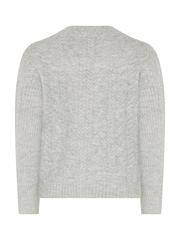 M&Co Petite kabelstrikket cardigan med V-hals - Bilde 7 av 7