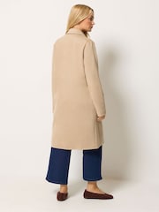 M&Co Nude Faux Suede Midi Coat - Image 3 of 6