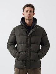 French Connection Green Row Fleece Jacket - Image 1 of 4