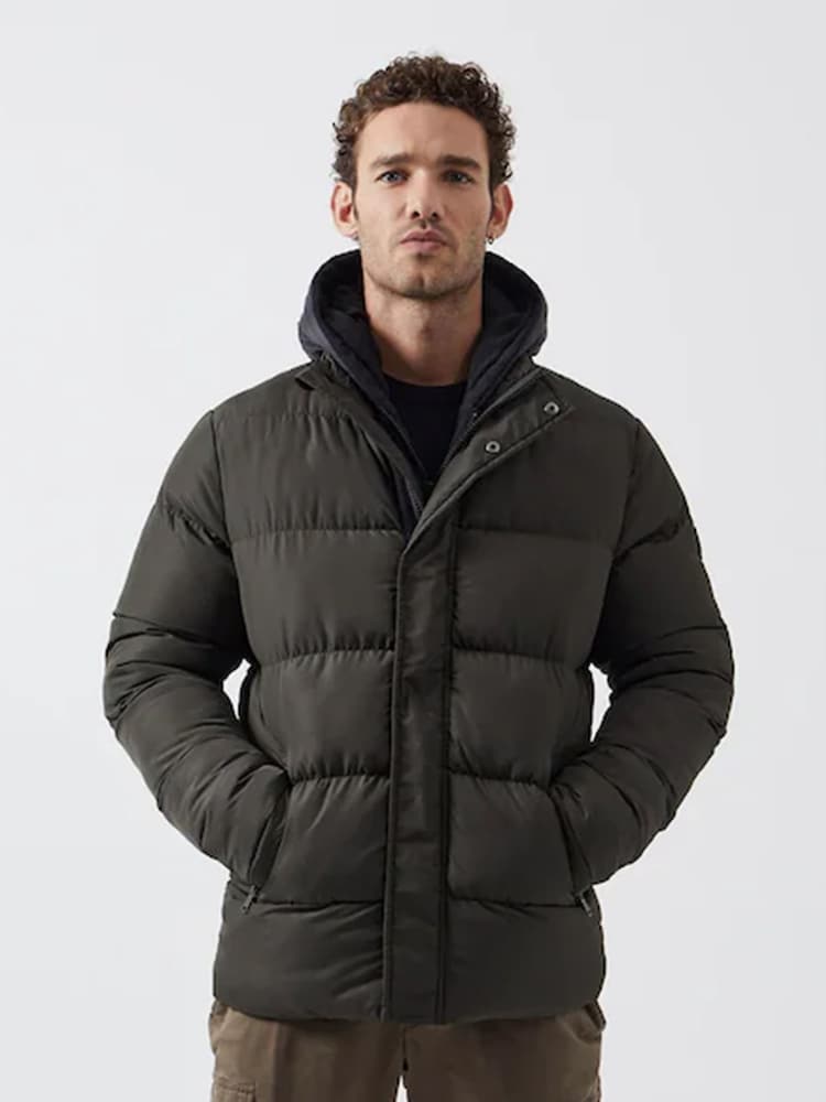 French Connection Green Row Fleece Jacket - Image 1 of 4