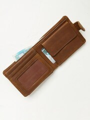 FatFace Brown Seamed Leather Wallet - Image 2 of 3
