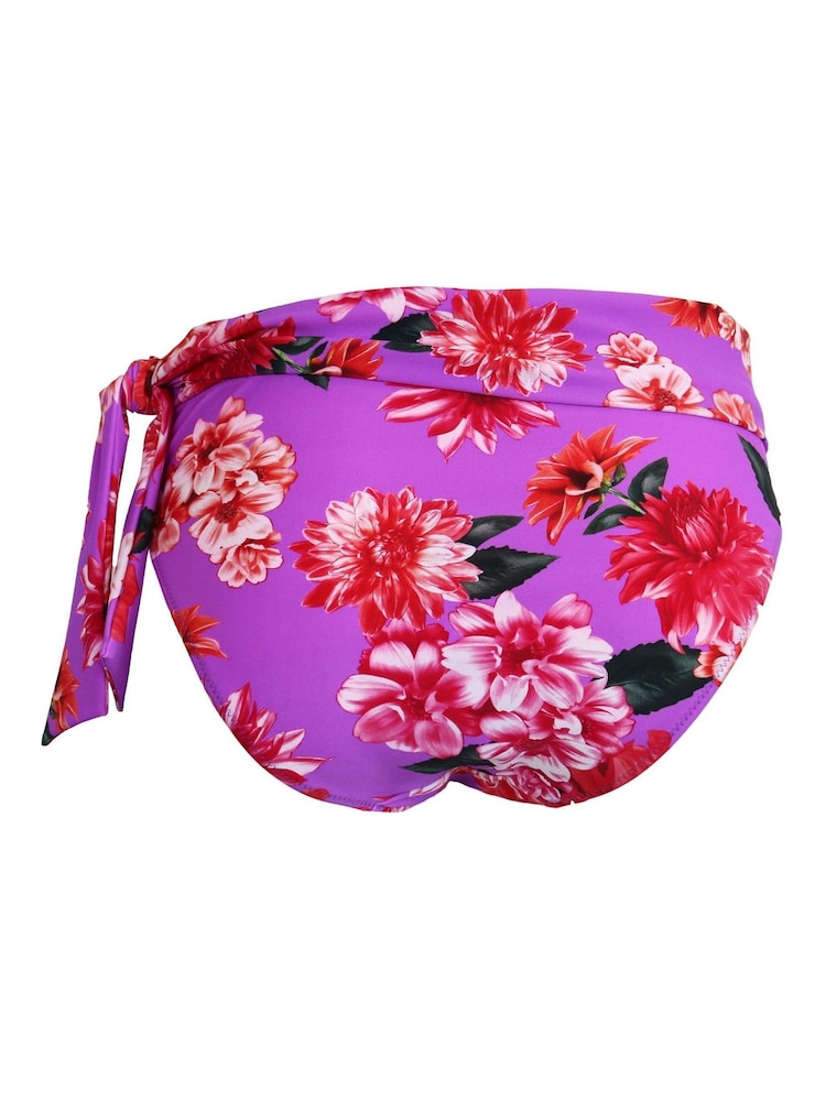 Pour Moi Pink Floral Tie Side Getaway Bikini Briefs - Image 4 of 4