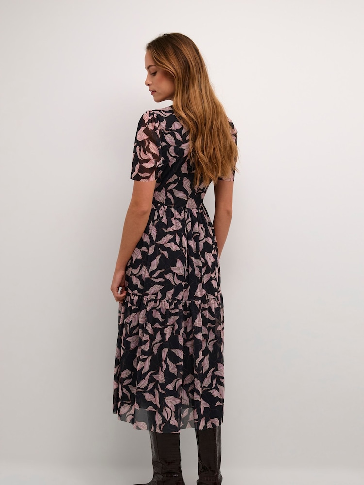 Soaked in Luxury Aldora Mesh Short Sleeve Wrap Dress - Image 2 of 6