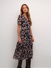 Soaked in Luxury Aldora Mesh Short Sleeve Wrap Dress - Image 3 of 6