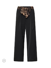 PixieGirl Petite Black Scarf Belt Wide Leg Trousers - Image 5 of 6