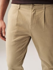 Neutral Brushed Cotton Soft Touch Chino Trousers - Image 1 of 10