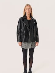 Soaked in Luxury Olicia Leather Biker Black Jacket - Image 3 of 6