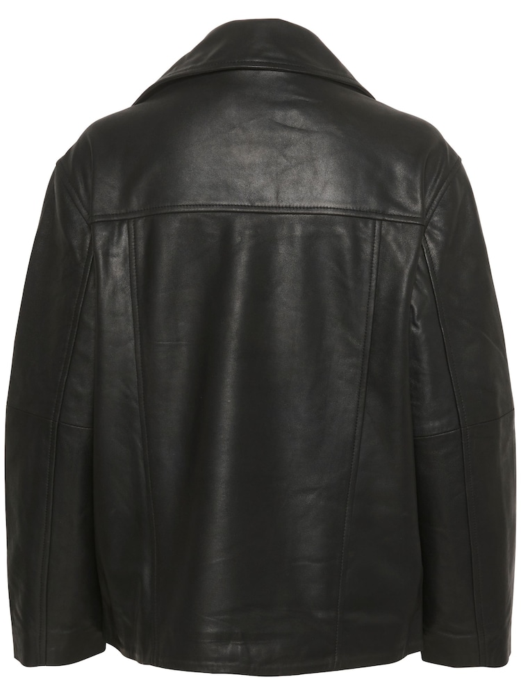 Soaked in Luxury Olicia Leather Biker Black Jacket - Image 6 of 6