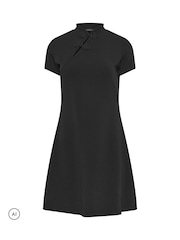 PixieGirl Petite Black Tang Fastening Mini Skater Dress - Image 5 of 6