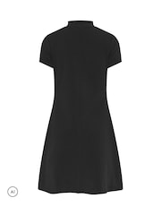 PixieGirl Petite Black Tang Fastening Mini Skater Dress - Image 6 of 6