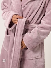 PixieGirl Petite Pink Super Luxe Regular Hooded Robe - Image 4 of 6