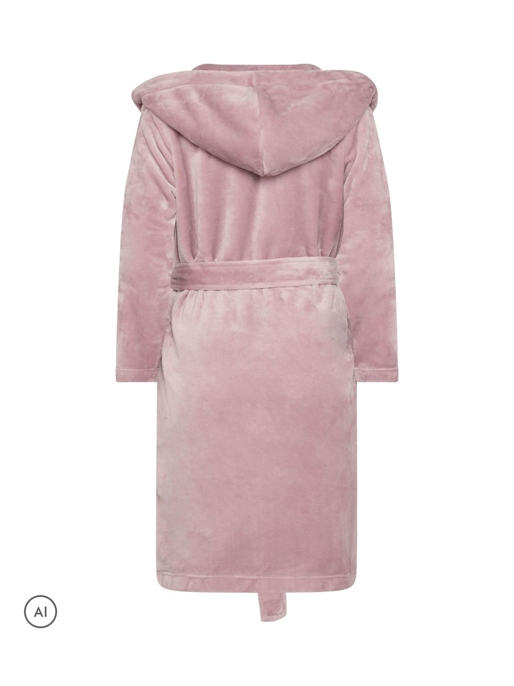 PixieGirl Petite Pink Super Luxe Regular Hooded Robe - Image 6 of 6