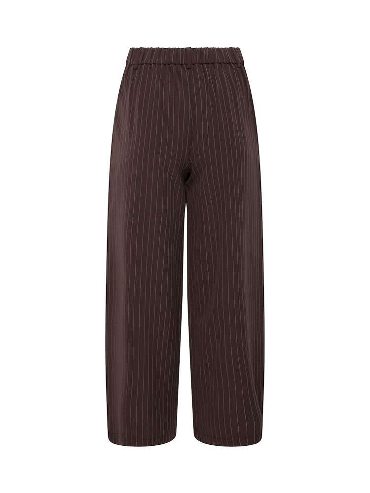 PixieGirl Petite Brown Pinstripe Cotton Wide Leg Trousers - Image 6 of 6 PixieGirl Petite Brown Pinstripe Cotton Wide Leg Trousers - Image 6 of 6