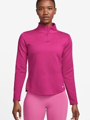 Fuksija roza - Nike Therma-Fit Half-Zip dolg rokav; Tekaška majica z dolgimi rokavi - Slika 1 iz 3