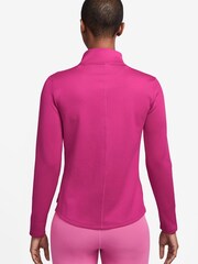 Fuksija roza - Nike Therma-Fit Half-Zip dolg rokav; Tekaška majica z dolgimi rokavi - Slika 2 iz 3