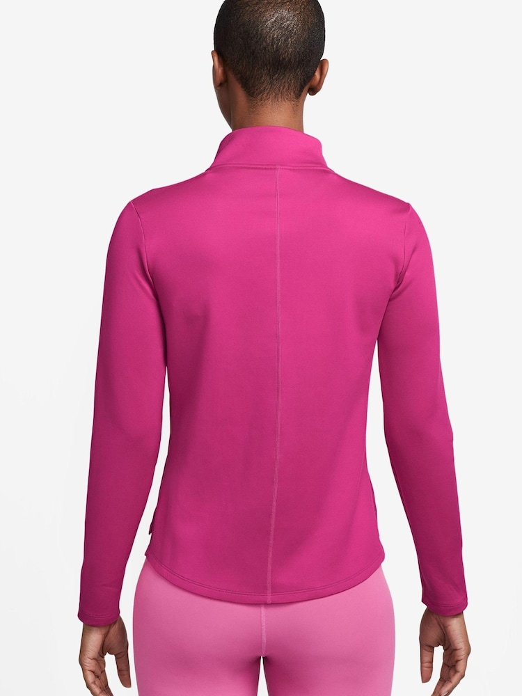 Fuksija roza - Nike Therma-Fit Half-Zip dolg rokav; Tekaška majica z dolgimi rokavi - Slika 2 iz 3