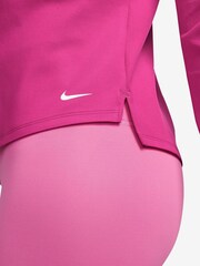 Fuksija roza - Nike Therma-Fit Half-Zip dolg rokav; Tekaška majica z dolgimi rokavi - Slika 3 iz 3