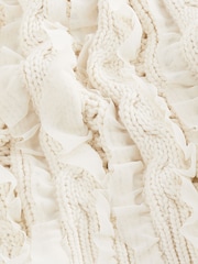 Ecru White Ruffle Cable Long Sleeve Jumper - Image 6 of 6