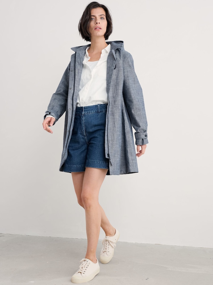 Seasalt Cornwall Blue Tall Seafaring Waterproof Coat - Image 2 of 5