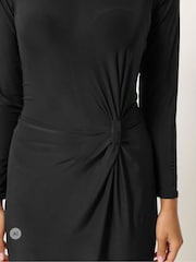 PixieGirl Petite Black Knot Detail Midi Dress - Image 4 of 6