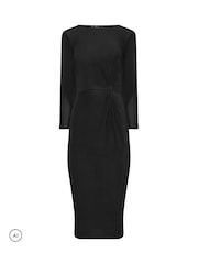 PixieGirl Petite Black Knot Detail Midi Dress - Image 5 of 6