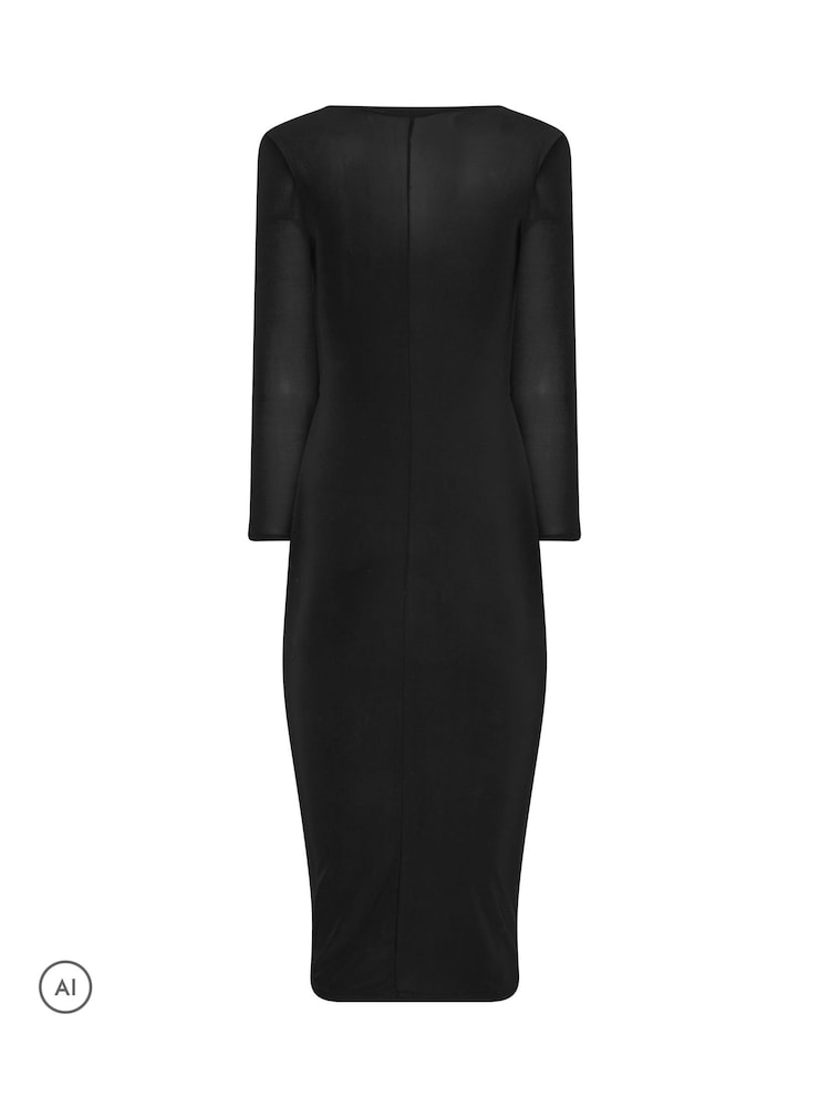 PixieGirl Petite Black Knot Detail Midi Dress - Image 6 of 6 PixieGirl Petite Black Knot Detail Midi Dress - Image 6 of 6